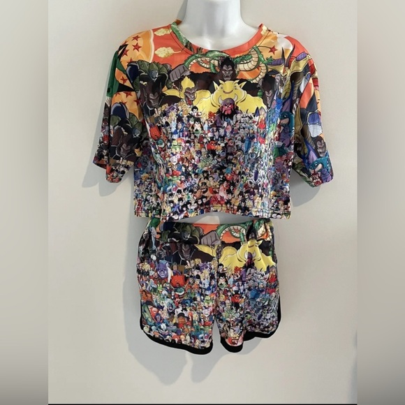 custom Other - Custom-themed crop top shorts set